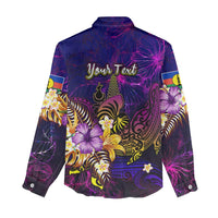 New Caledonia Women Casual Shirt Whale Hibiscus Polynesian