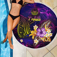 Tahiti French Polynesia Beach Blanket Whale Hibiscus Polynesian