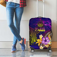 Tahiti French Polynesia Luggage Cover Whale Hibiscus Polynesian