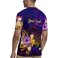 Tahiti French Polynesia Rugby Jersey Whale Hibiscus Polynesian