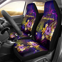 Cook Islands Car Seat Cover Whale Hibiscus Polynesian