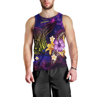 Cook Islands Men Tank Top Whale Hibiscus Polynesian