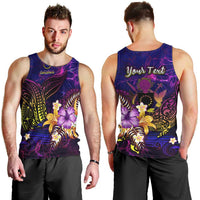 Cook Islands Men Tank Top Whale Hibiscus Polynesian