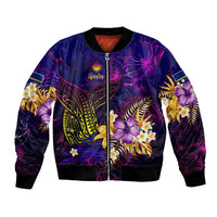 Nauru Bomber Jacket Whale Hibiscus Polynesian