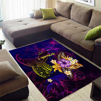 Tuvalu Area Rug Whale Hibiscus Polynesian