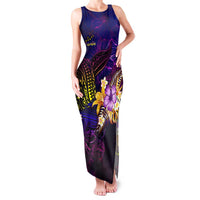 Tuvalu Family Matching Tank Maxi Dress and Hawaiian Shirt Whale Hibiscus Polynesian