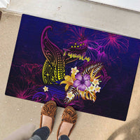 Tuvalu Rubber Doormat Whale Hibiscus Polynesian