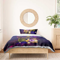 Northern Mariana Islands Bedding Set Whale Hibiscus Polynesian