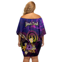 Northern Mariana Islands Family Matching Off Shoulder Short Dress and Hawaiian Shirt Whale Hibiscus Polynesian