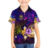 Northern Mariana Islands Family Matching Off Shoulder Short Dress and Hawaiian Shirt Whale Hibiscus Polynesian
