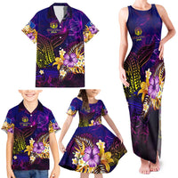 Northern Mariana Islands Family Matching Tank Maxi Dress and Hawaiian Shirt Whale Hibiscus Polynesian