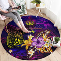 Northern Mariana Islands Round Carpet Whale Hibiscus Polynesian DT02 - Polynesian Pride