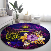 Northern Mariana Islands Round Carpet Whale Hibiscus Polynesian DT02 - Polynesian Pride