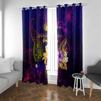 Northern Mariana Islands Window Curtain Whale Hibiscus Polynesian