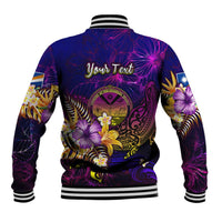 Marshall Islands Baseball Jacket Whale Hibiscus Polynesian