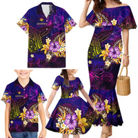 Marshall Islands Family Matching Mermaid Dress and Hawaiian Shirt Whale Hibiscus Polynesian