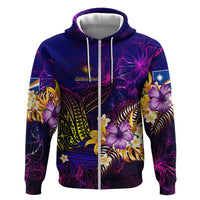 Marshall Islands Hoodie Whale Hibiscus Polynesian