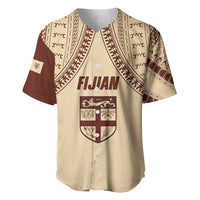 Fiji Bula Baseball Jersey Tapa Pattern Design DT02 Beige - Polynesian Pride
