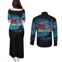 Fiji Rugby Couples Matching Puletasi Dress and Long Sleeve Button Shirts Bring The Heat DT02 - Polynesian Pride
