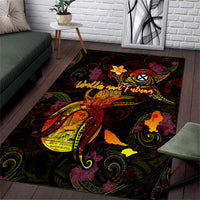 Wallis and Futuna Area Rug Octopus Plumeria Polynesian Tattoo