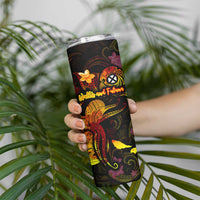 Wallis and Futuna Skinny Tumbler Octopus Plumeria Polynesian Tattoo