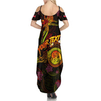 Wallis and Futuna Summer Maxi Dress Octopus Plumeria Polynesian Tattoo