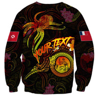 Wallis and Futuna Sweatshirt Octopus Plumeria Polynesian Tattoo