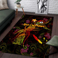 New Caledonia Area Rug Octopus Plumeria Polynesian Tattoo