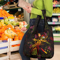 New Caledonia Grocery Bag Octopus Plumeria Polynesian Tattoo