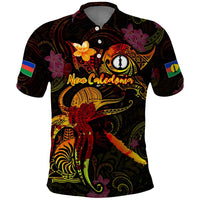 New Caledonia Polo Shirt Octopus Plumeria Polynesian Tattoo