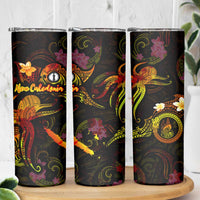 New Caledonia Skinny Tumbler Octopus Plumeria Polynesian Tattoo
