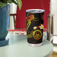 Tahiti French Polynesia Tumbler Cup Octopus Plumeria Polynesian Tattoo