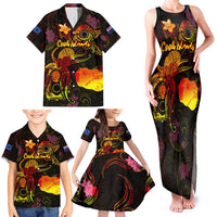 Cook Islands Family Matching Tank Maxi Dress and Hawaiian Shirt Octopus Plumeria Polynesian Tattoo