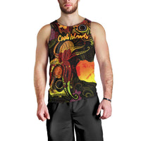 Cook Islands Men Tank Top Octopus Plumeria Polynesian Tattoo