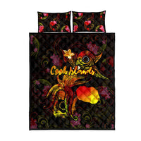 Cook Islands Quilt Bed Set Octopus Plumeria Polynesian Tattoo