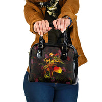 Cook Islands Shoulder Handbag Octopus Plumeria Polynesian Tattoo DT02 One Size Black - Polynesian Pride