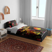 Nauru Bedding Set Octopus Plumeria Polynesian Tattoo