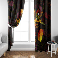 Nauru Window Curtain Octopus Plumeria Polynesian Tattoo