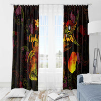 Nauru Window Curtain Octopus Plumeria Polynesian Tattoo