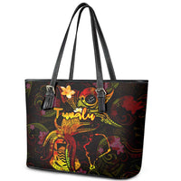 Tuvalu Leather Tote Bag Octopus Plumeria Polynesian Tattoo