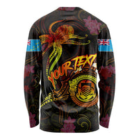 Tuvalu Long Sleeve Shirt Octopus Plumeria Polynesian Tattoo