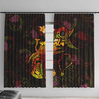 Tuvalu Window Curtain Octopus Plumeria Polynesian Tattoo