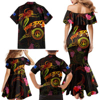 Northern Mariana Islands Family Matching Mermaid Dress and Hawaiian Shirt Octopus Plumeria Polynesian Tattoo