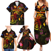 Northern Mariana Islands Family Matching Summer Maxi Dress and Hawaiian Shirt Octopus Plumeria Polynesian Tattoo