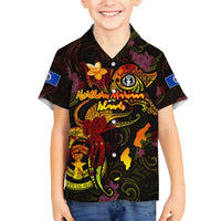Northern Mariana Islands Family Matching Summer Maxi Dress and Hawaiian Shirt Octopus Plumeria Polynesian Tattoo