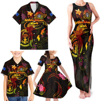 Northern Mariana Islands Family Matching Tank Maxi Dress and Hawaiian Shirt Octopus Plumeria Polynesian Tattoo
