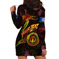 Northern Mariana Islands Hoodie Dress Octopus Plumeria Polynesian Tattoo