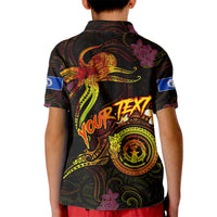 Northern Mariana Islands Kid Polo Shirt Octopus Plumeria Polynesian Tattoo DT02 - Polynesian Pride