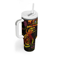 Northern Mariana Islands Tumbler With Handle Octopus Plumeria Polynesian Tattoo