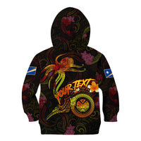 Marshall Islands Kid Hoodie Octopus Plumeria Polynesian Tattoo